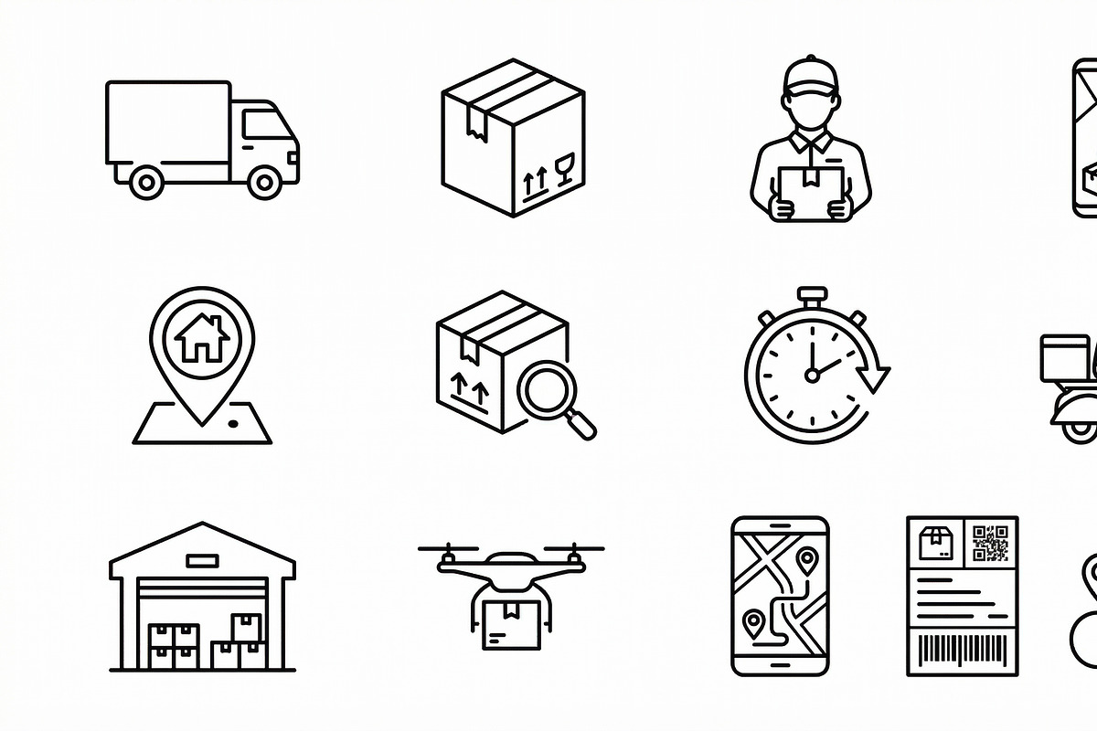 Bundle Delivery Service Outline Icon, an Icon by adenpinkstore (Photo 1 of 8)