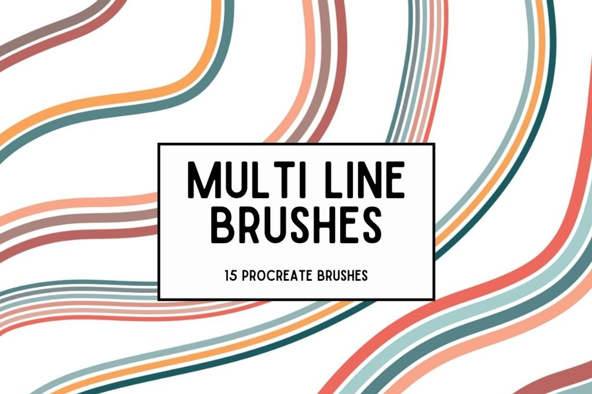 15 Multi Line Procreate Brushset, a Brush Add-On by palmettosvg (Photo 1 of 2)