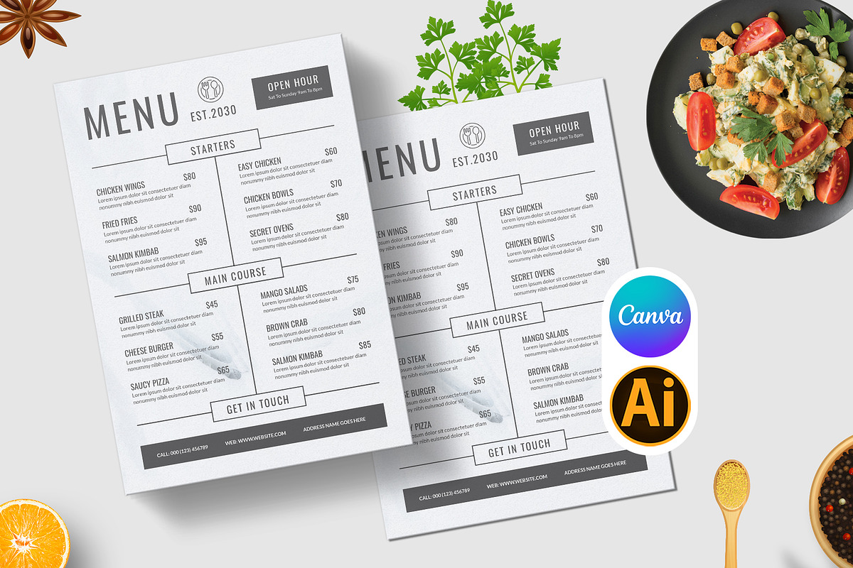 Simple Food Menu | Canva