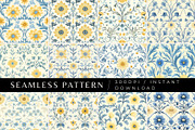 12 Cornflower Bloom Seamless Pattern, a Pattern Graphic by Inknfolly (Thumbnail 1 of 7)