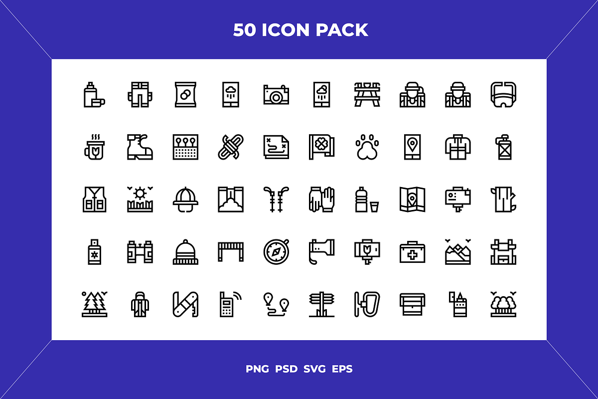 Trekking icons, an Outline Icon by Wencory (Photo 1 of 2)
