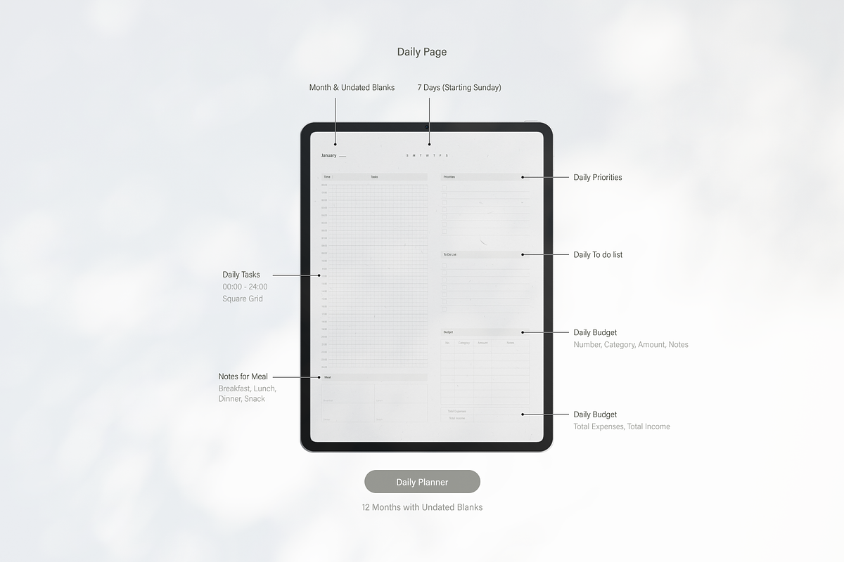 Digital Planner 2024 | Paper Texture, an App Template by SydneyYeom (Photo 4 of 11)