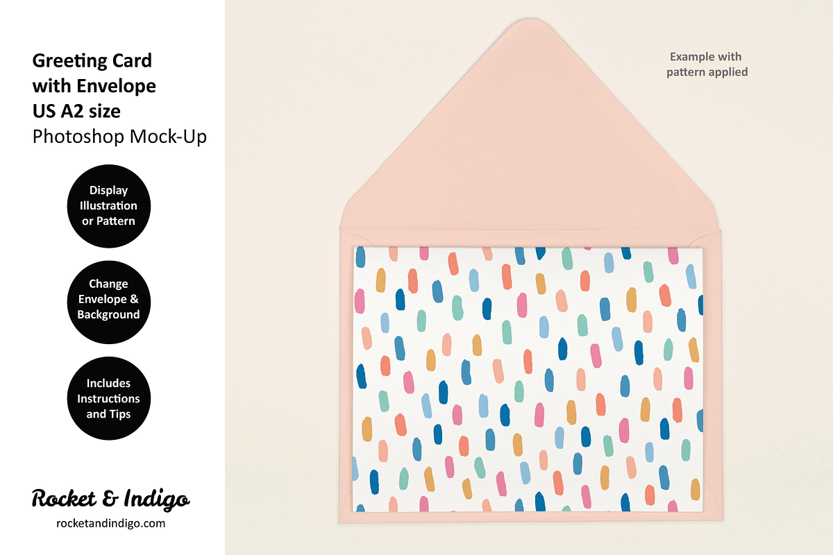 US A2 Card + Envelope PS Mockup, a Merchandise Mockup by Rocket & Indigo (Photo 5 of 7)