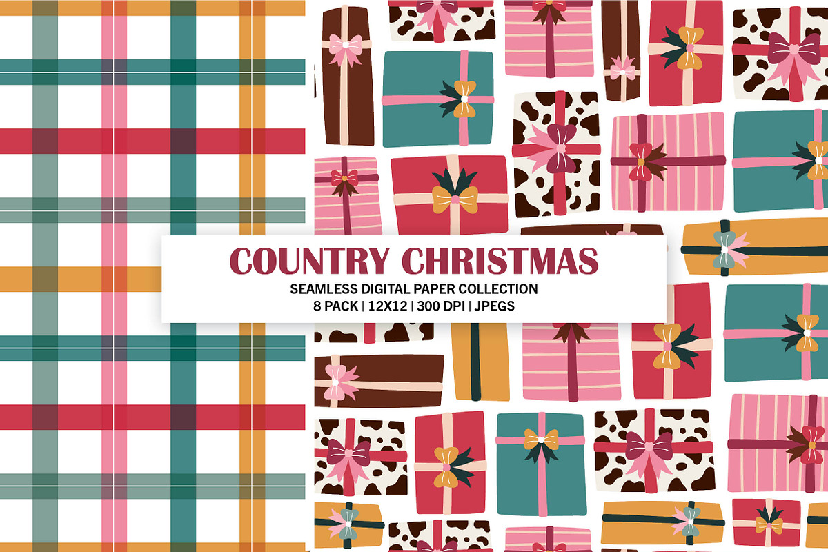 Country Christmas Seamless Patterns, a Pattern Graphic by Alanna Messina Design Co (Photo 4 of 8)