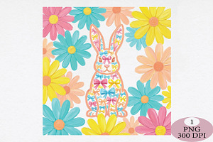 Boho Easter Bunny Png, an Illustration by Daily.Designs