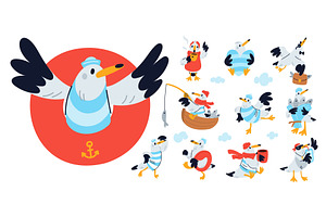 Funny cartoon seagull. Amusing, an Animal Illustration by Vectorbuum