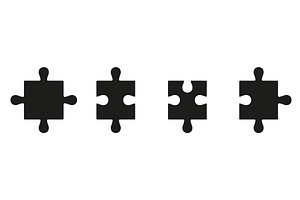 Puzzle Parts Combination Jigsaw Icon, an Object Illustration by Gentle Studio