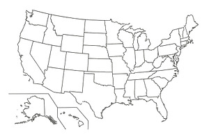 Outline of the United States with, an Illustration by ZinetroN