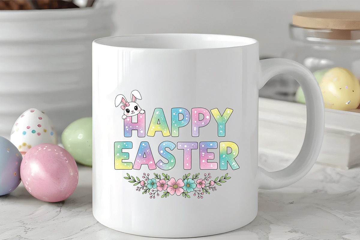 Happy Easter Bunny Clipart Png, an Illustration by CraftArtStudio (Photo 3 of 4)