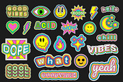 COOL POP ART VECTOR STICKERS SET, a Decorative Illustration by craftlove (Thumbnail 3 of 4)