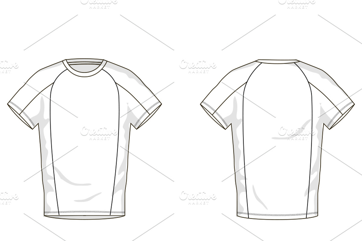 Men's T-Shirt Fashion Flat Template, a Templates & Theme by flat fashion