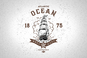 Vintage Label Atlantic Ocean
