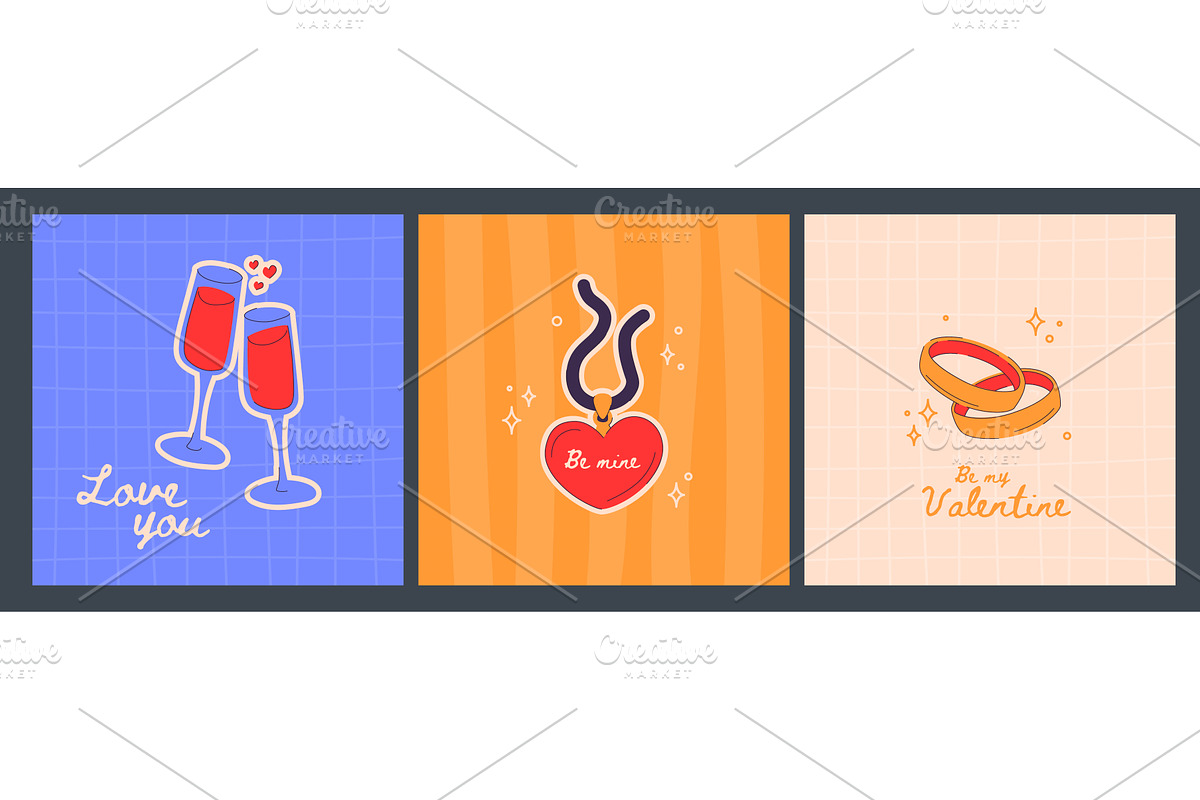 Love pendant and wedding symbols, an Illustration by art PVP - market
