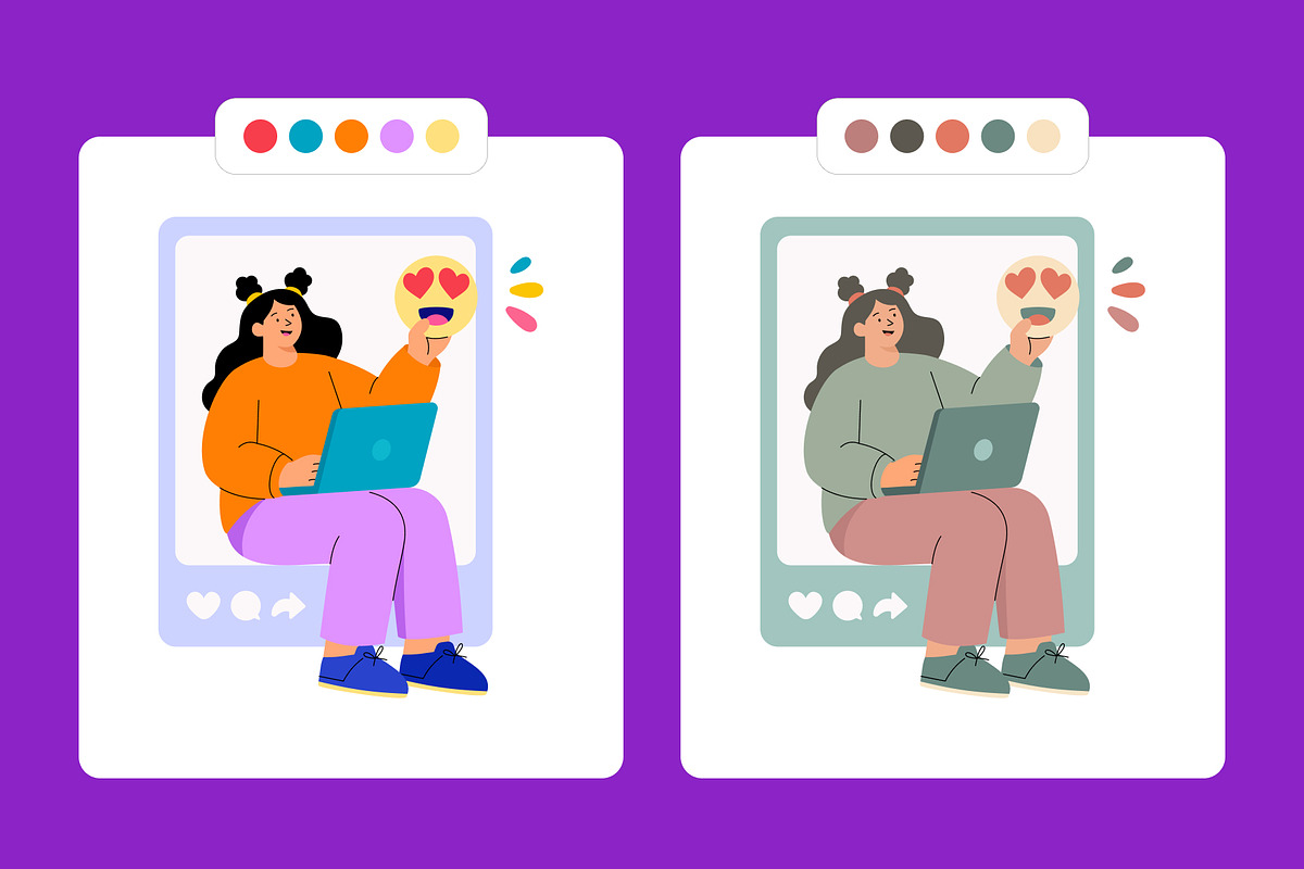 70 Social Media Flat Stickers, a Person Illustration by Creative Stall (Photo 5 of 11)