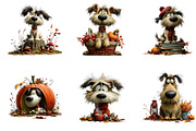 Whimsical Autumn Dog Clipart, a Seasonal Illustration by CreationArt (Thumbnail 3 of 4)