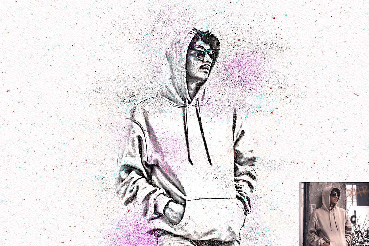 Grunge Spray Art Photoshop Action, an Action Add-On by Studio Retouch (Photo 8 of 18)