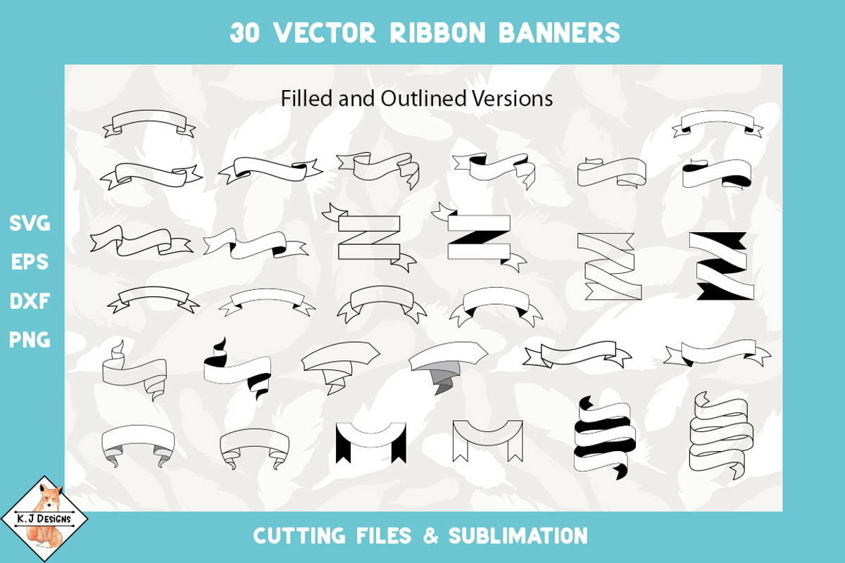Ribbon Banners bundle SVG, an Object Graphic by Karen J (Photo 1 of 4)