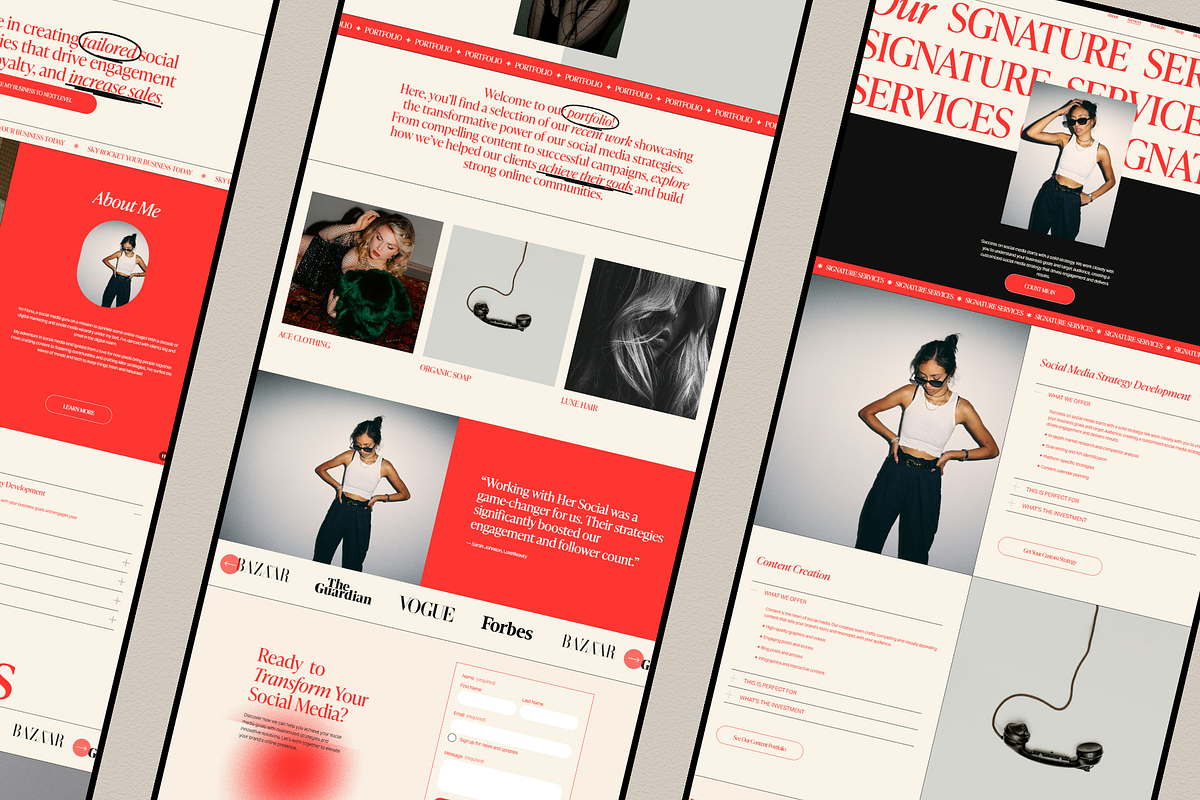 Red Squarespace website template, a Squarespace Template by Row Creative (Photo 8 of 10)