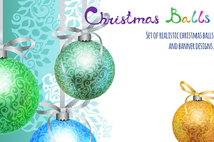 Christmas Vector Balls And Banners