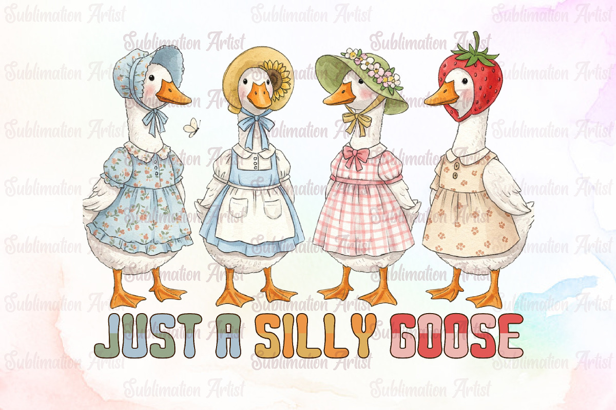 Just a Silly Goose Png,Funny Animal, an Illustration by Sublimation Artist (Photo 1 of 6)