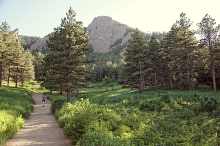 Girl Running on Path, Boulder, CO.