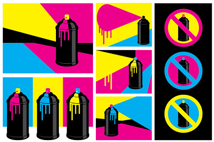 Graffiti Paint Can Set Background