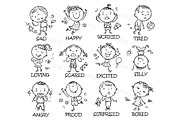 Kids emotions clipart feeling poster, an Education Illustration by Bubert Art (Thumbnail 2 of 8)