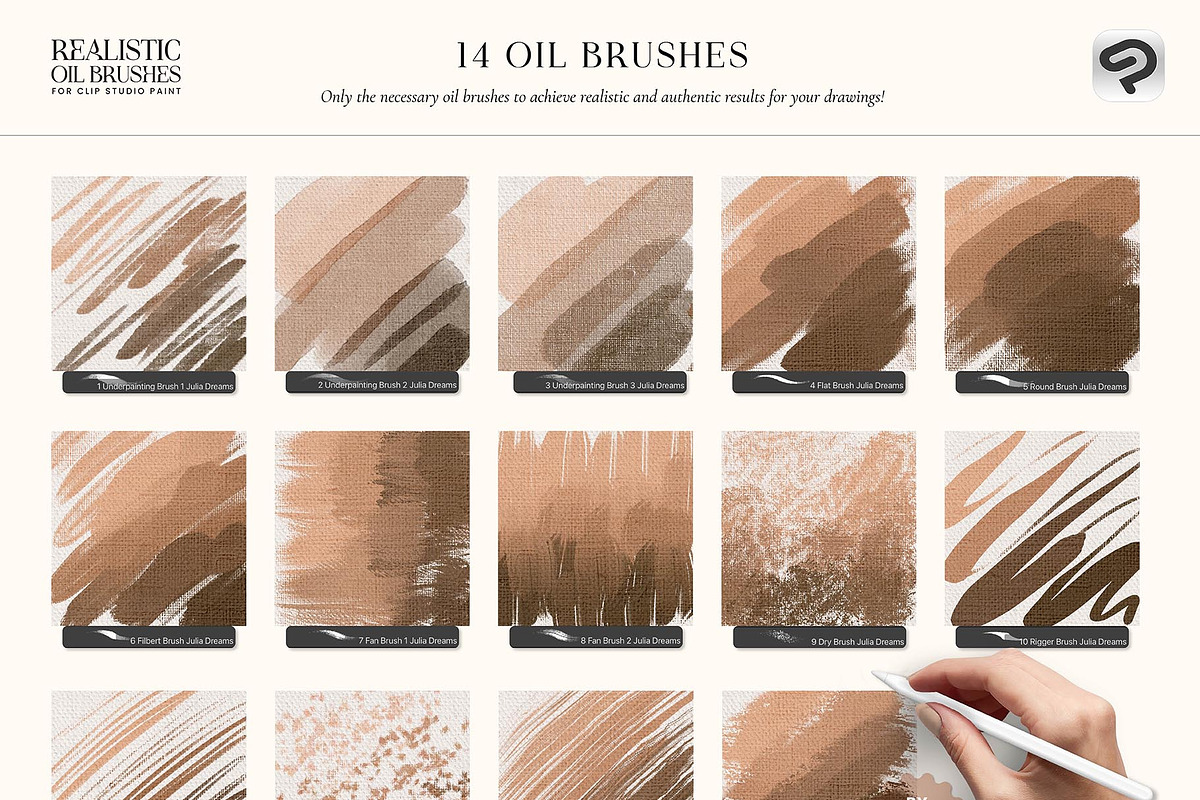 Realistic Oil Brushes CSP, a Brush Add-On by Julia Dreams (Photo 3 of 8)
