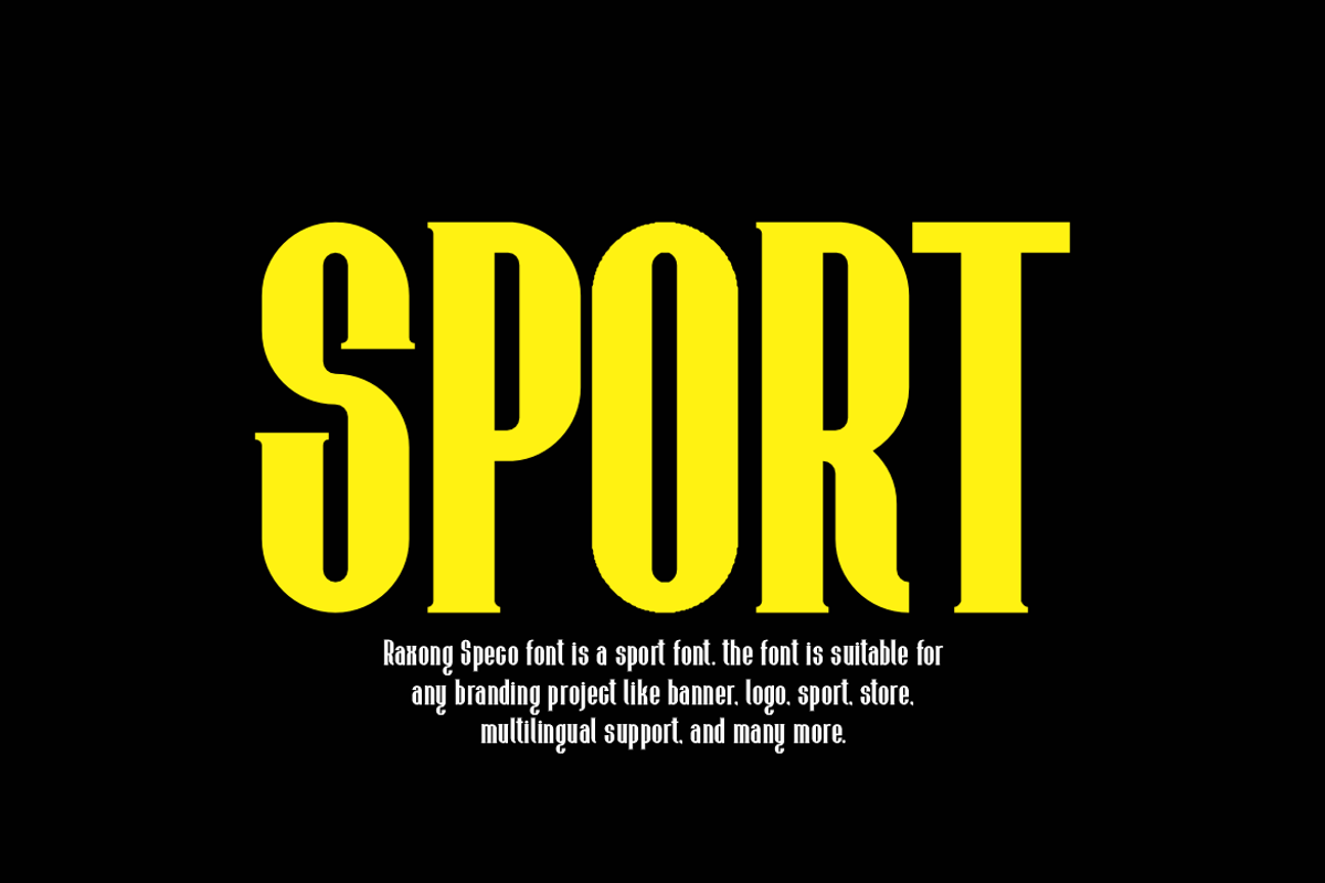 Raxong Speco - Bold Condensed Font, a Serif Font by QR Design Studio (Photo 3 of 12)