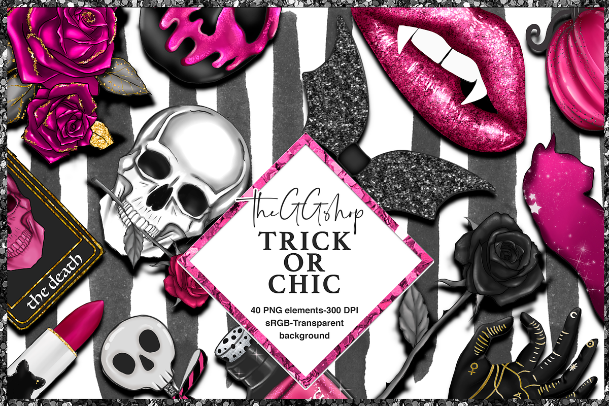 Cute Halloween Clipart set, an Illustration by The GG Shop (Photo 1 of 9)
