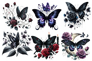 Black Butterfly Watercolor Clipart, an Illustration by Designworld (Thumbnail 3 of 6)