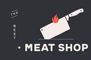 Butcher Knife. Butchery symbol, a Food Illustration by Foxys Graphic (Thumbnail 3 of 3)