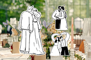 Whimsical Bride & Groom wedding art, a Decorative Illustration by Heartwarming Art (Thumbnail 4 of 11)