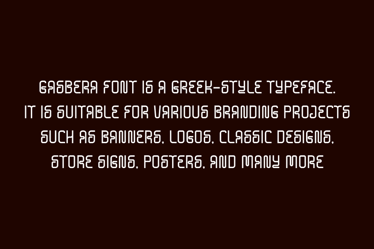 Gasbera - Greek Typeface Font, a Sans Serif Font by QR Design Studio (Photo 5 of 7)