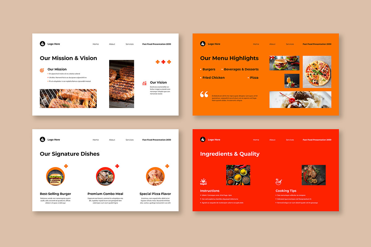 Fast Food Presentation Template, a Presentation Template by Mighty-Slide (Photo 3 of 5)
