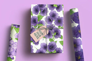 Purple Flowers Digital Papers