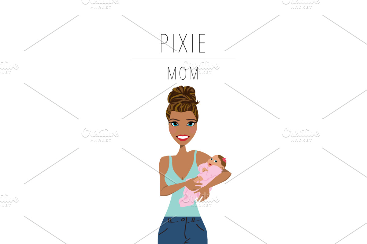 Mom & Baby Portrait Clip Art, a Person Illustration by Lauren Lesley Studio (Photo 25 of 33)