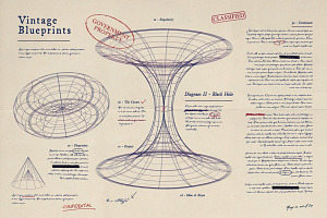 Vintage Blueprint Set