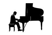 Piano Player Silhouette Vector Bundl, an Illustration by jahid234 (Thumbnail 8 of 20)