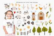 Cute Farm animal clipart and pattern, an Animal Illustration by Daryartsy (Thumbnail 2 of 9)