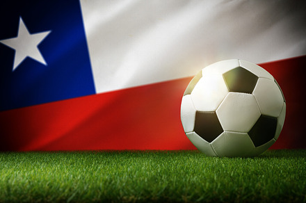 Chile national team background with ball and flag top view, a Sports & Recreation Photo by Davizro's Market
