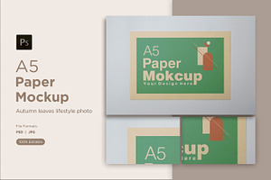 A5 Paper Mockups White Background, a Print Template by shahsoft