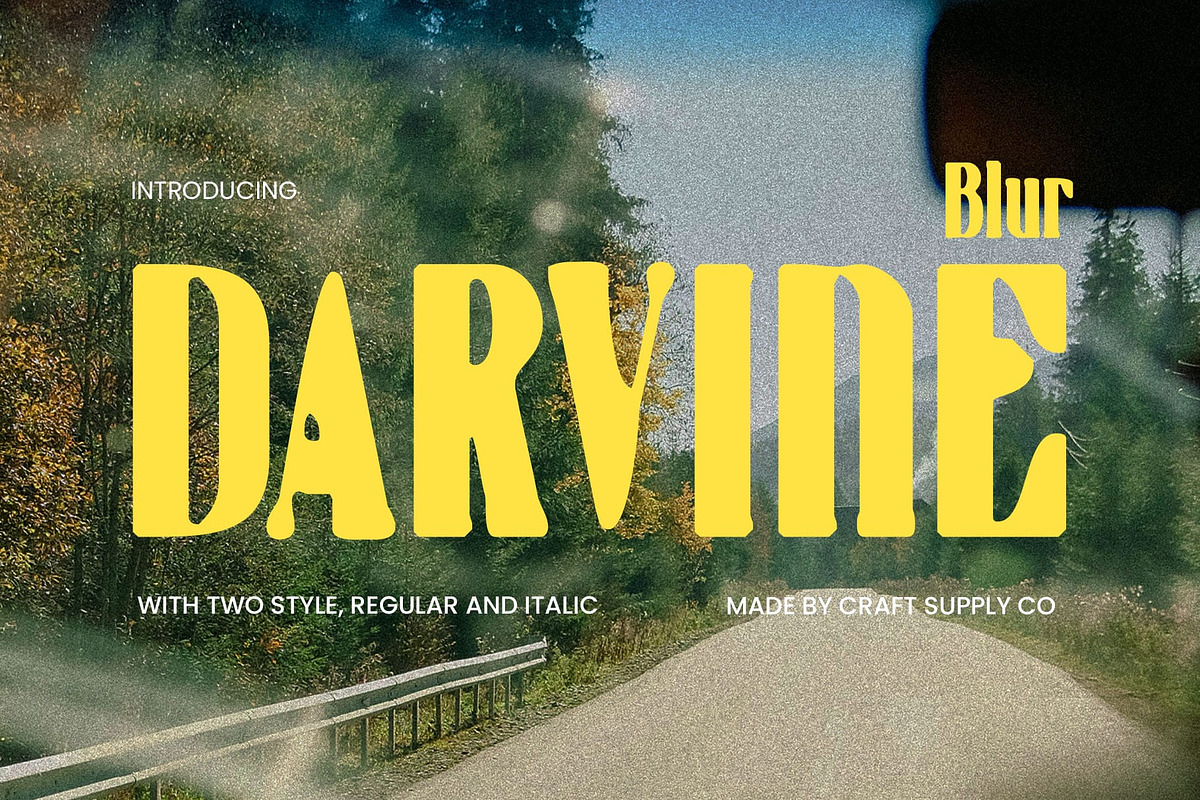 Darvine Blur, a Sans Serif Font by Craft Supply Co. (Photo 1 of 8)
