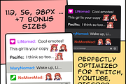 Red Long Hair Chibi Twitch Emotes, an Illustration by Custom Fonts & Patterns (Thumbnail 3 of 9)