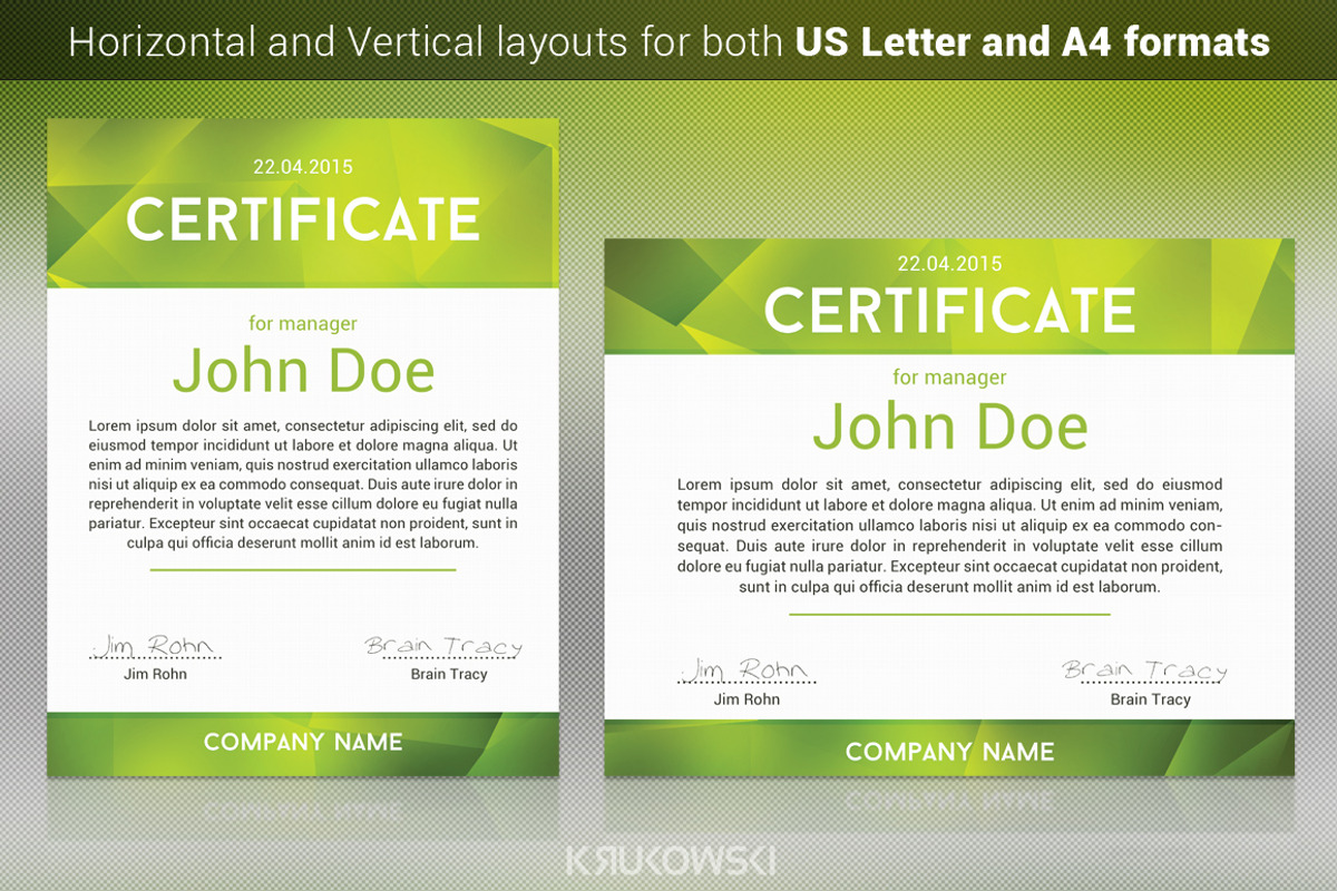 New Certificate Template, a Stationery Template by Krukowski Graphics (Photo 1 of 3)