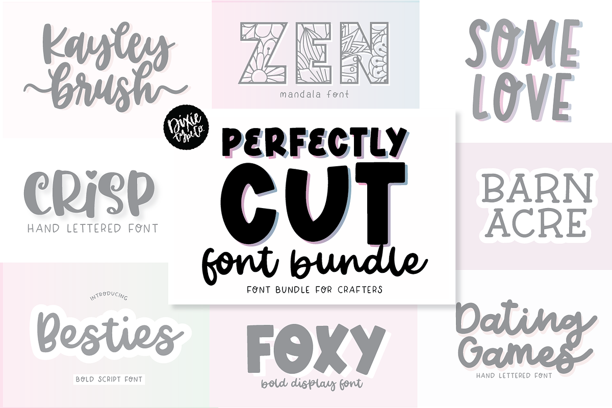 PERFECTLY CUT Crafters Font Bundle, a Script Font by Blush Font Co. (Photo 1 of 12)