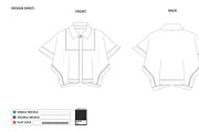 Women's shirt kaftan top technical, a Work Illustration by Fashion template hub (Thumbnail 2 of 6)
