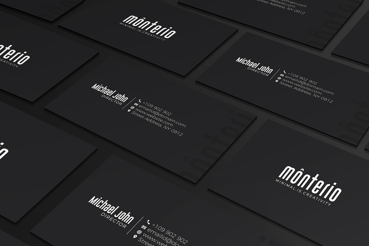 Minimal Black Business Card, a Business Card Template by GoldenPixelStudio (Photo 1 of 3)