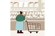 People buy groceries in supermarket, a Person Illustration by Good Studio (Thumbnail 4 of 7)