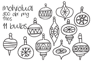 Hand Drawn Bulbs Clipart and Brushes, a Decorative Illustration by Colors on Paper (Thumbnail 3 of 5)
